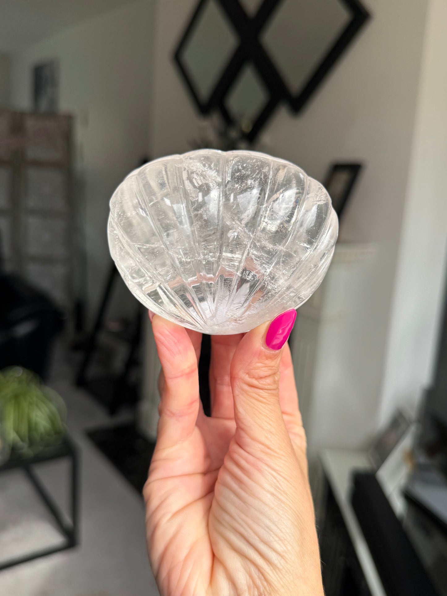 Master Carved Clear Quartz Shell