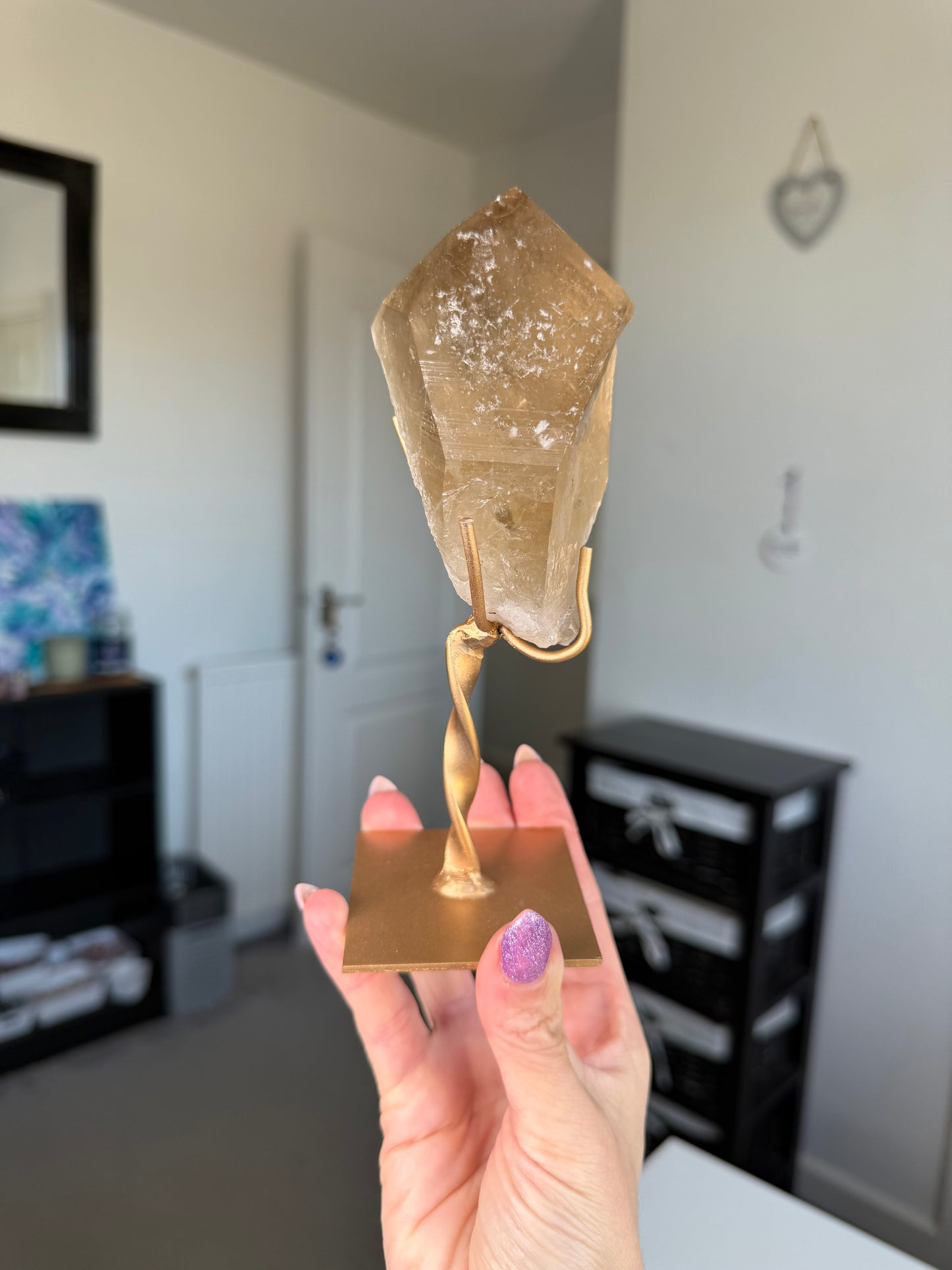 Natural Unpolished Citrine On Stand