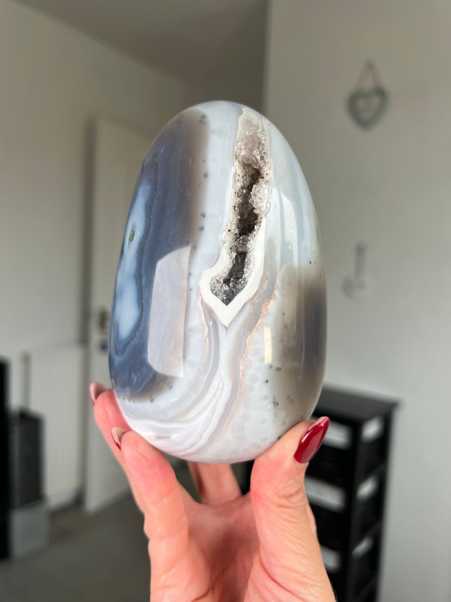 Amethyst Agate Egg With Stand
