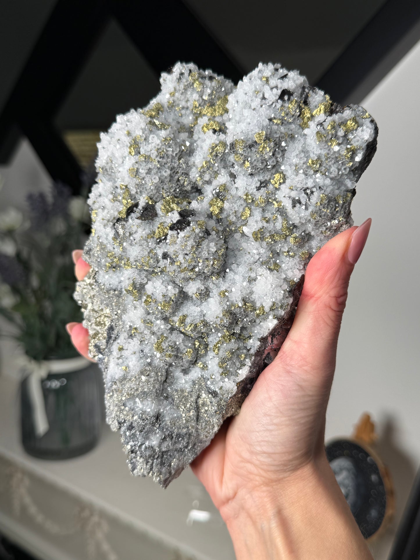 Bulgarian Sphalerite, Quartz & Chalcopyrite With Stand