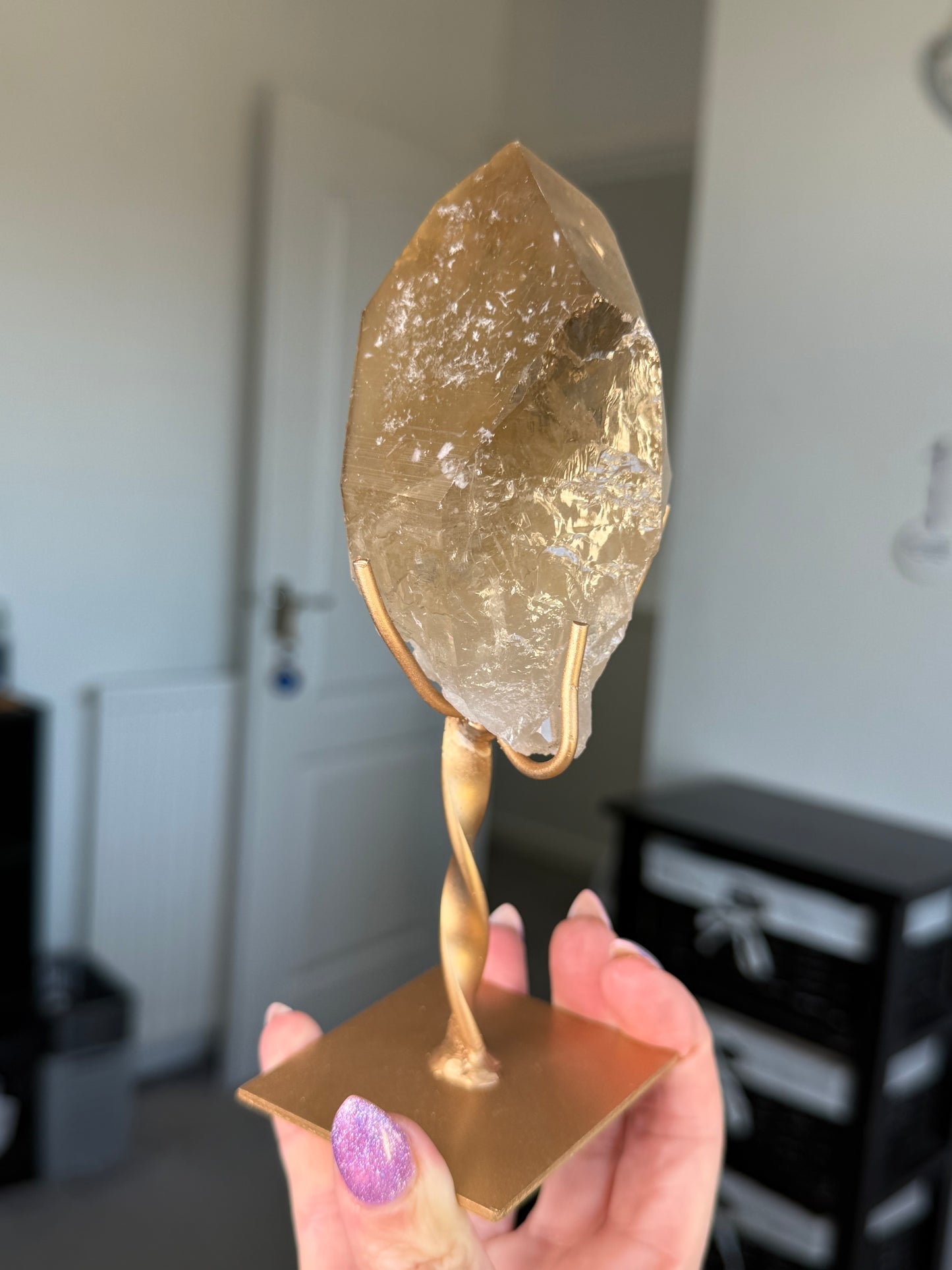 Natural Unpolished Citrine On Stand