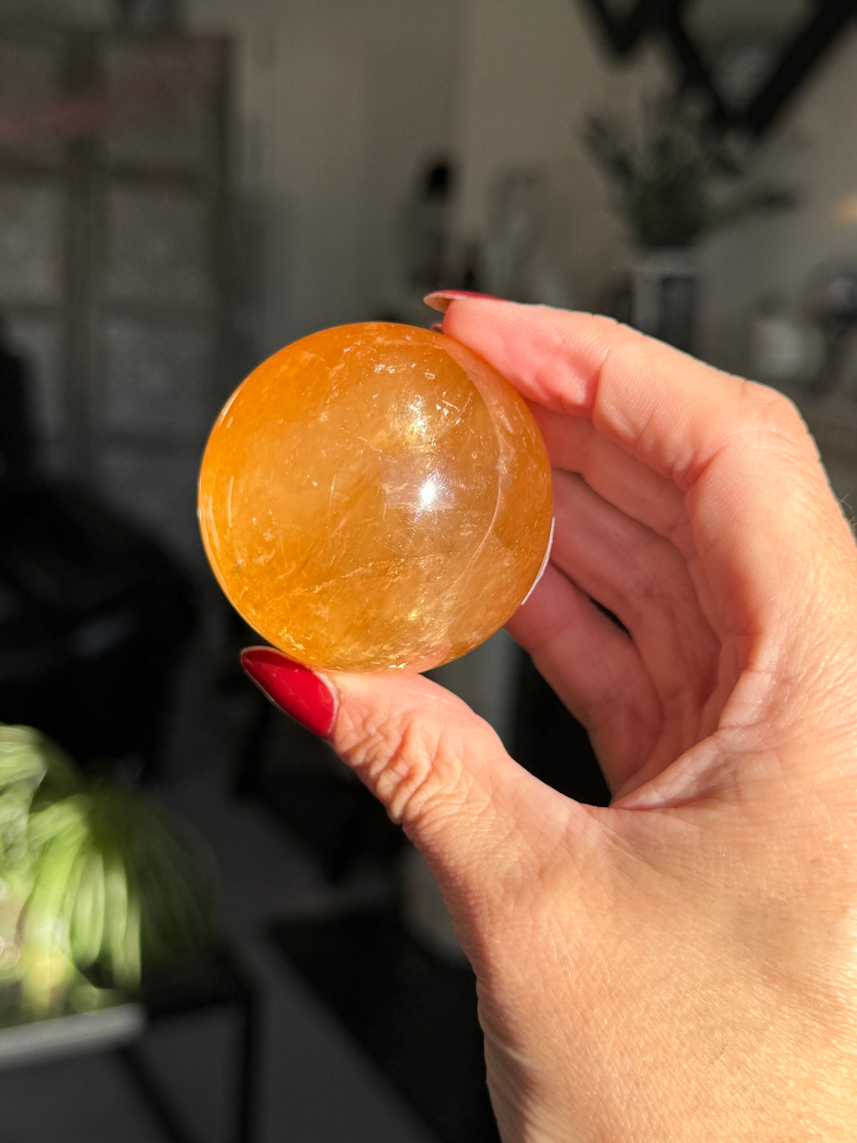 Honey Calcite Sphere - Imperfect