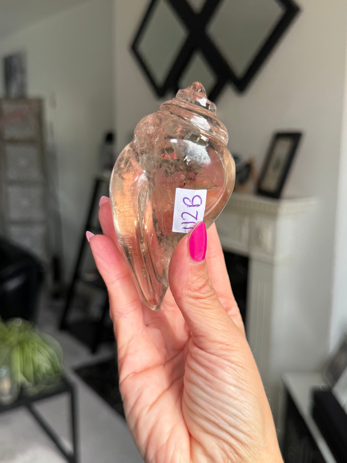 Master Carved Smokey Quartz Shell