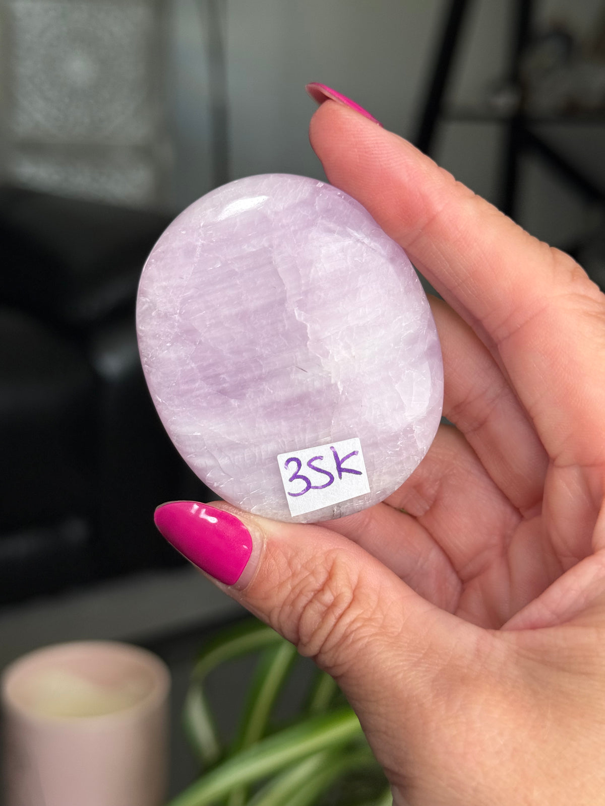 Kunzite Palm Stone