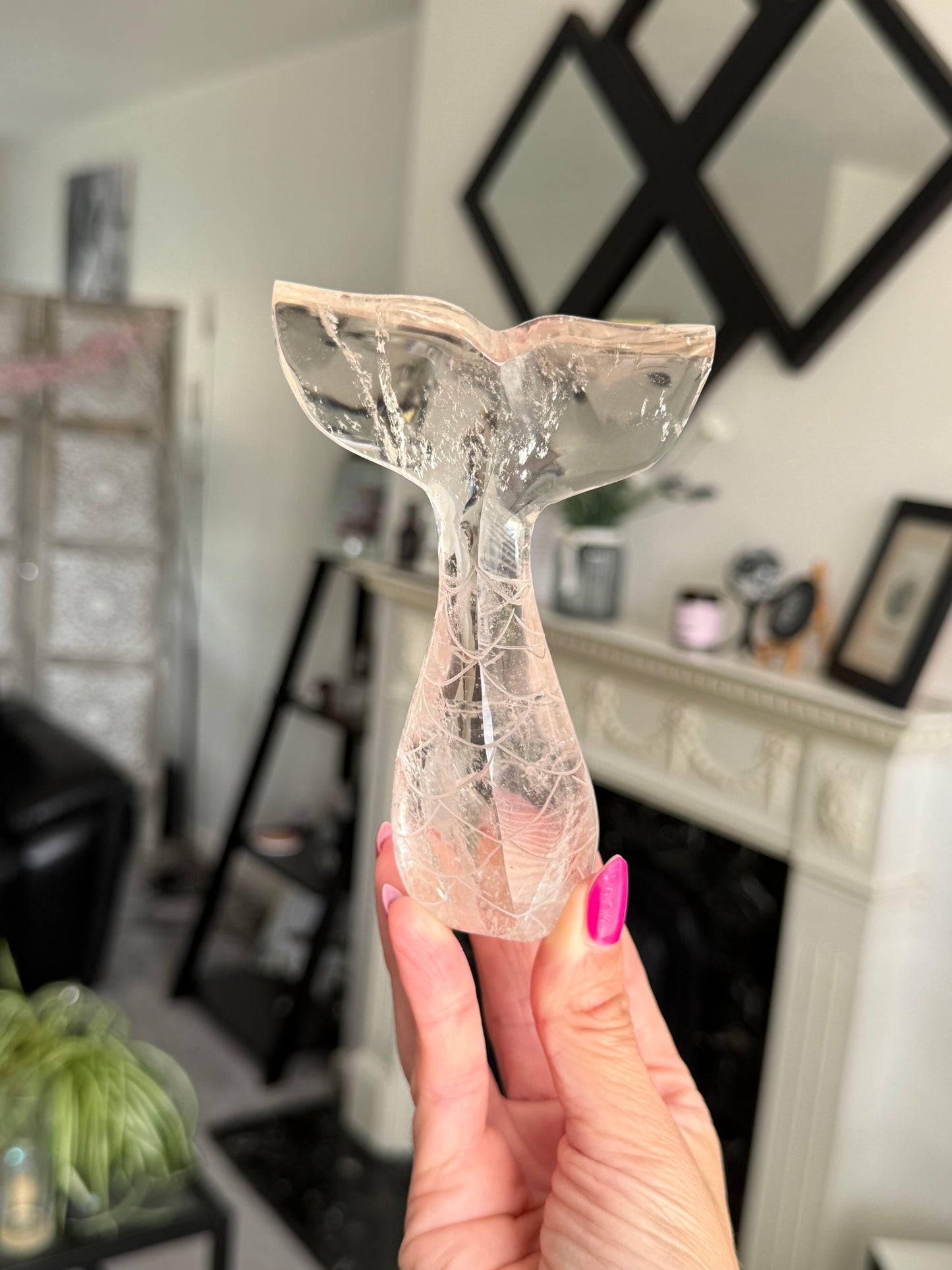 Master Carved Mermaid Tail - Clear Quartz