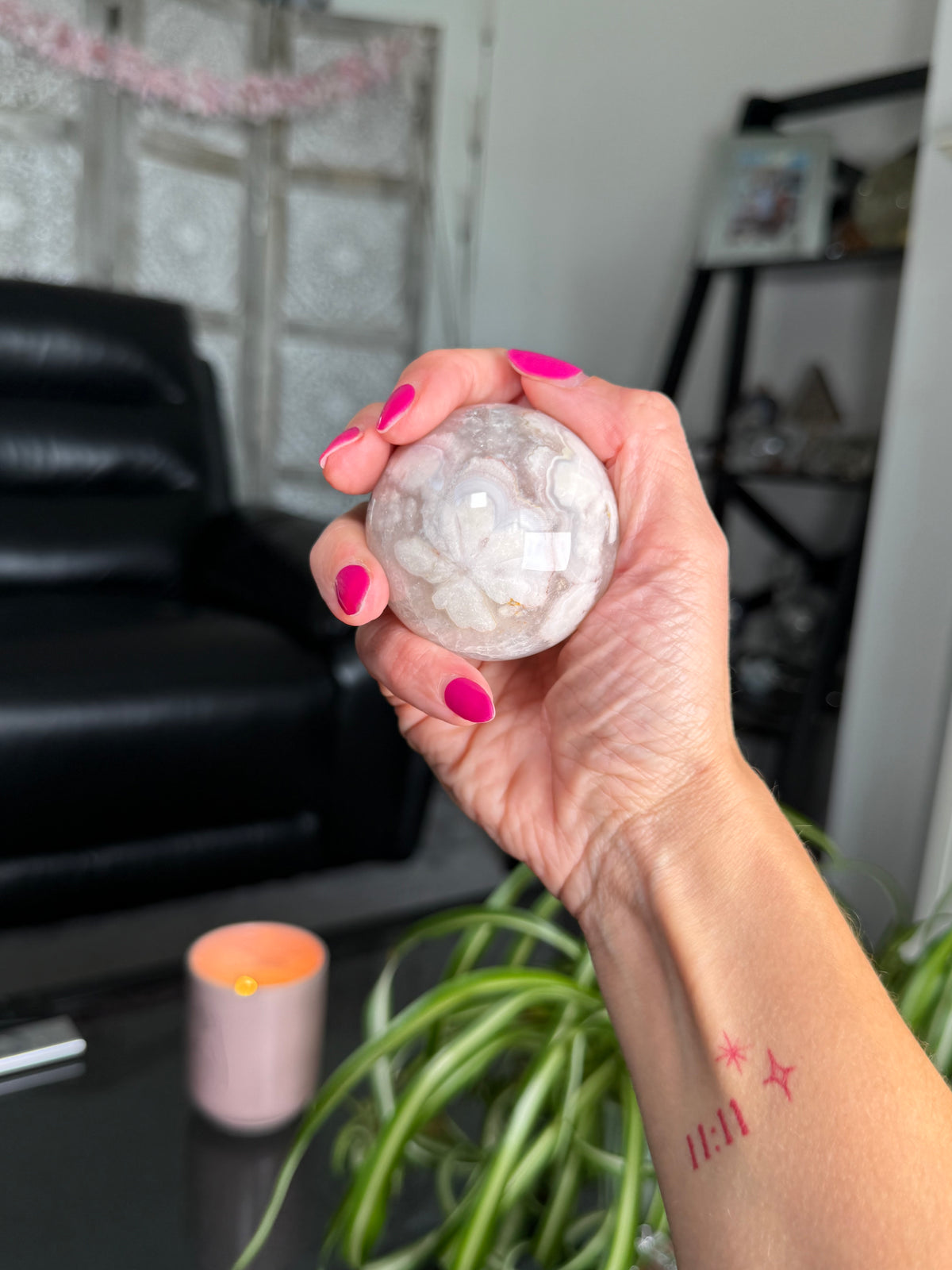 Flower Agate Sphere