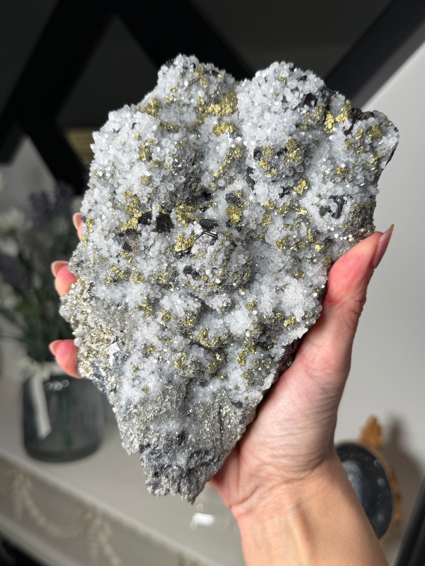 Bulgarian Sphalerite, Quartz & Chalcopyrite With Stand