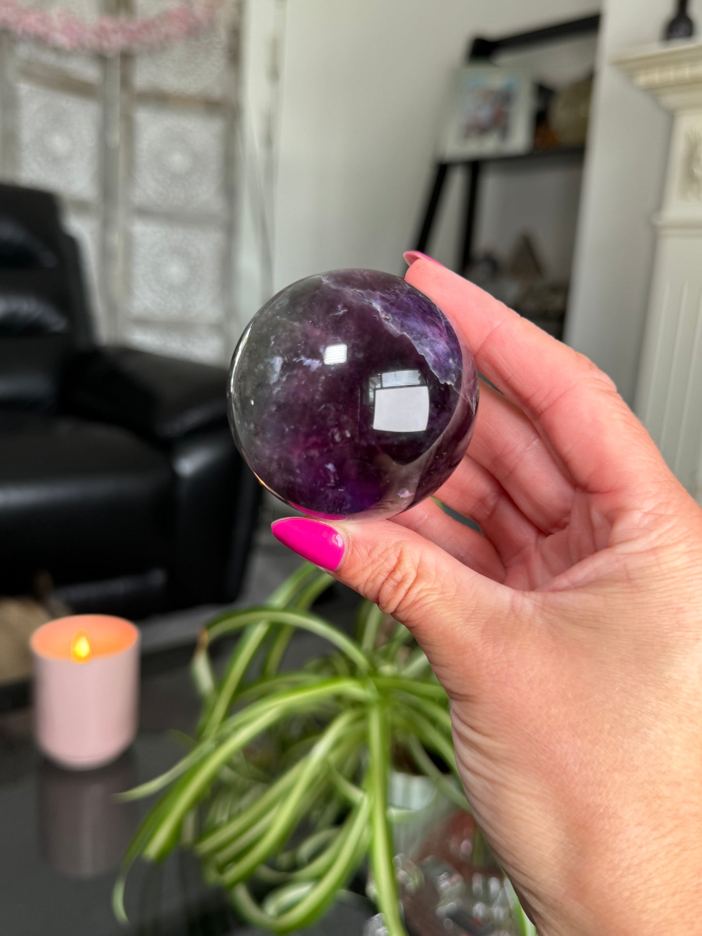 Purple & Green Fluorite Sphere