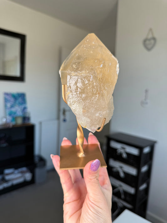 Natural Unpolished Citrine On Stand