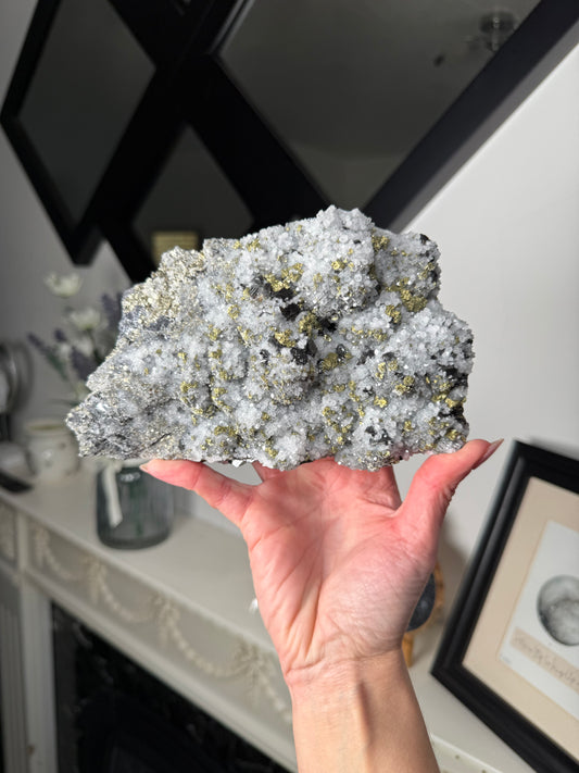 Bulgarian Sphalerite, Quartz & Chalcopyrite With Stand