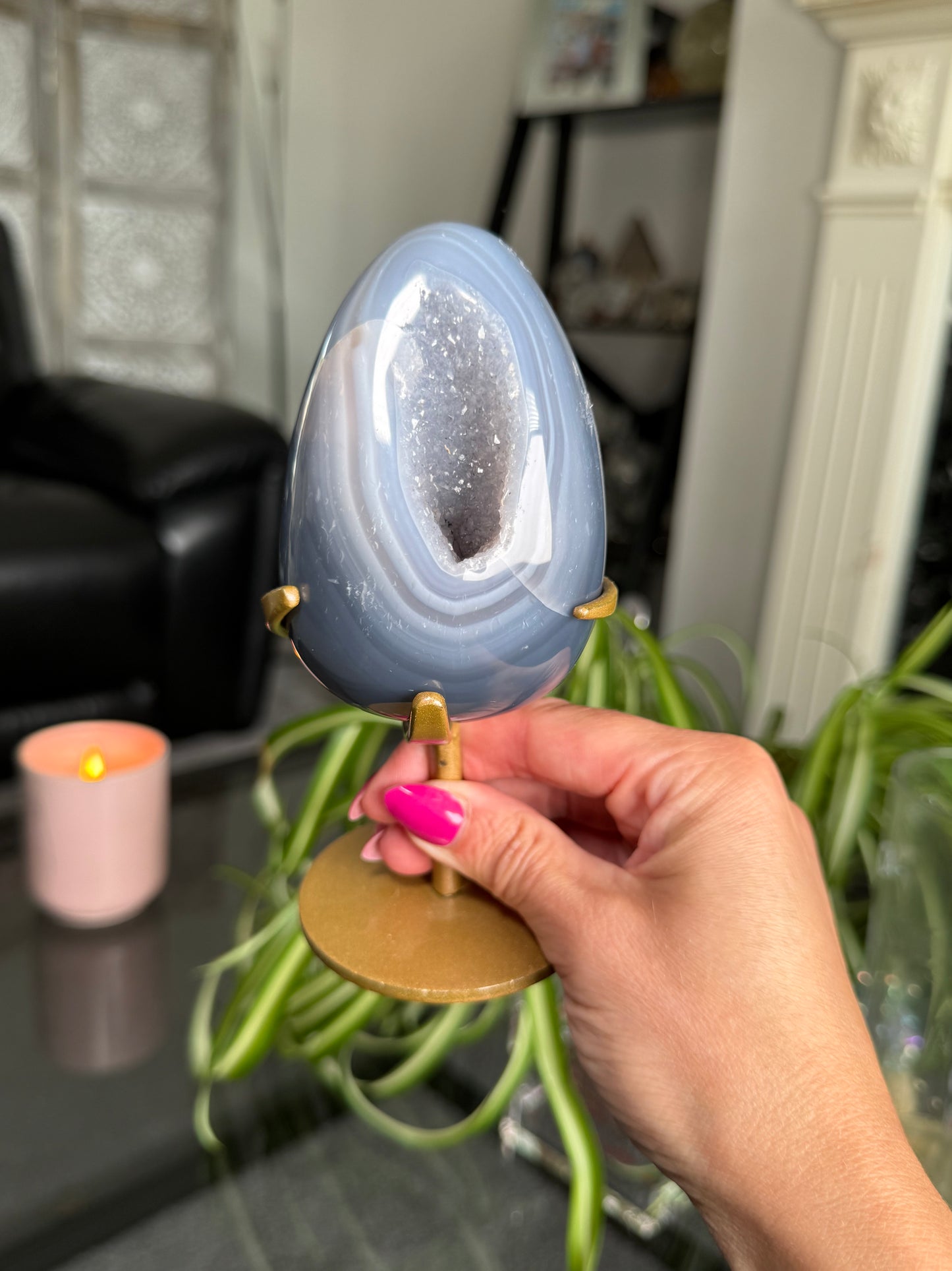 Agate Egg On Stand