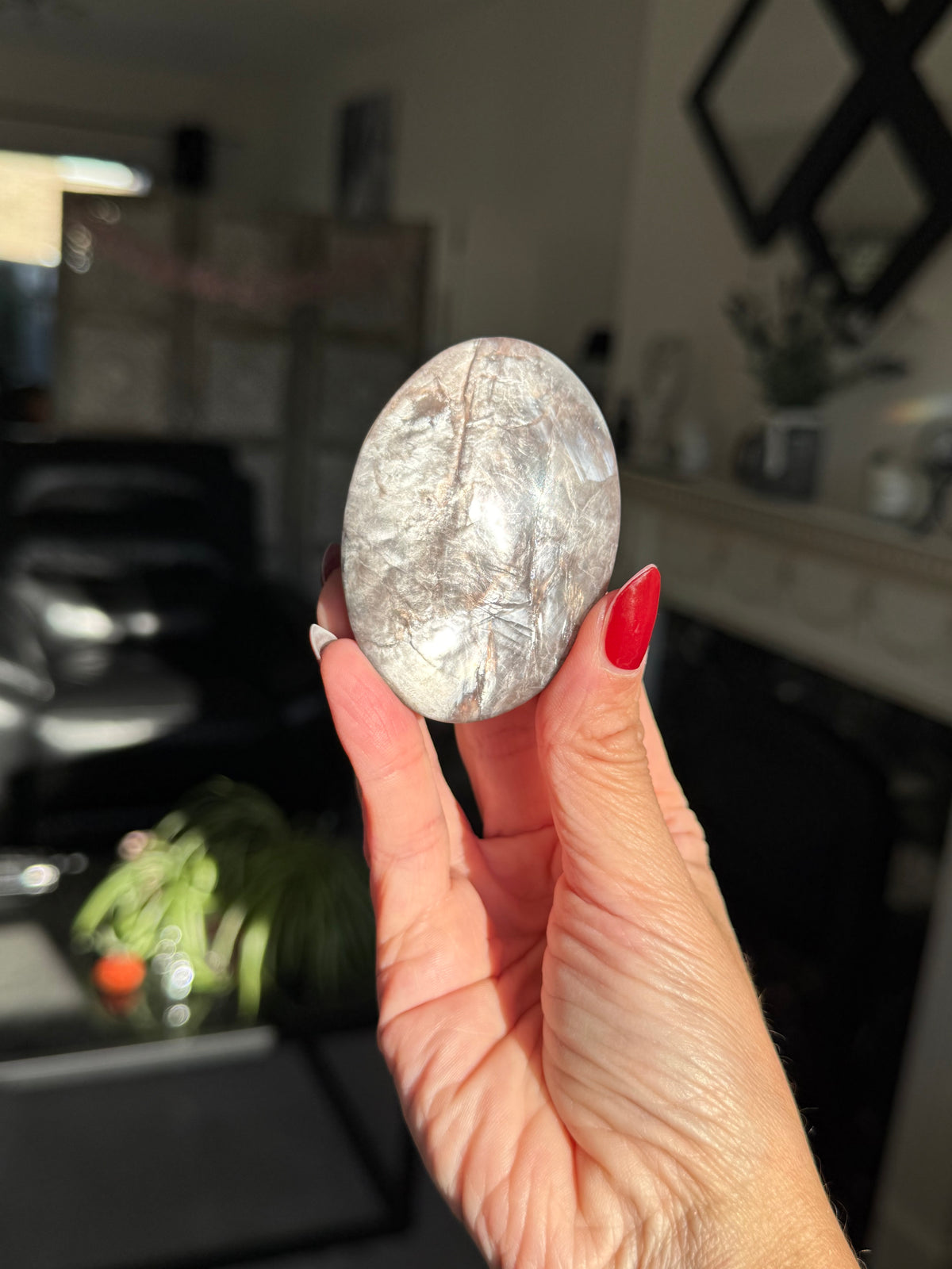 Gem Lepidolite Palm