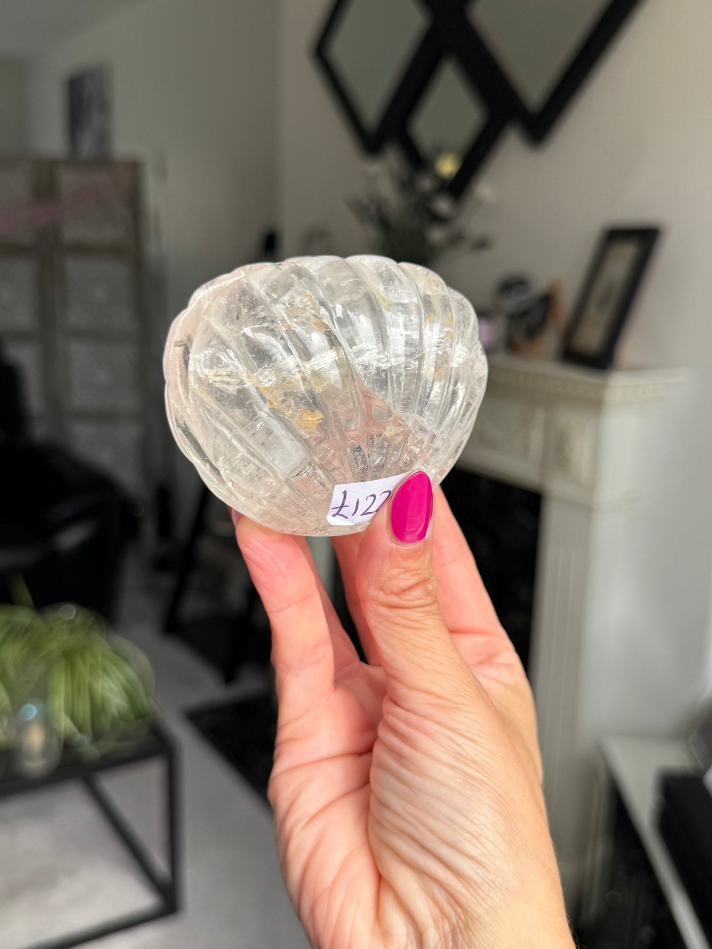 Master Carved Clear Quartz Shell