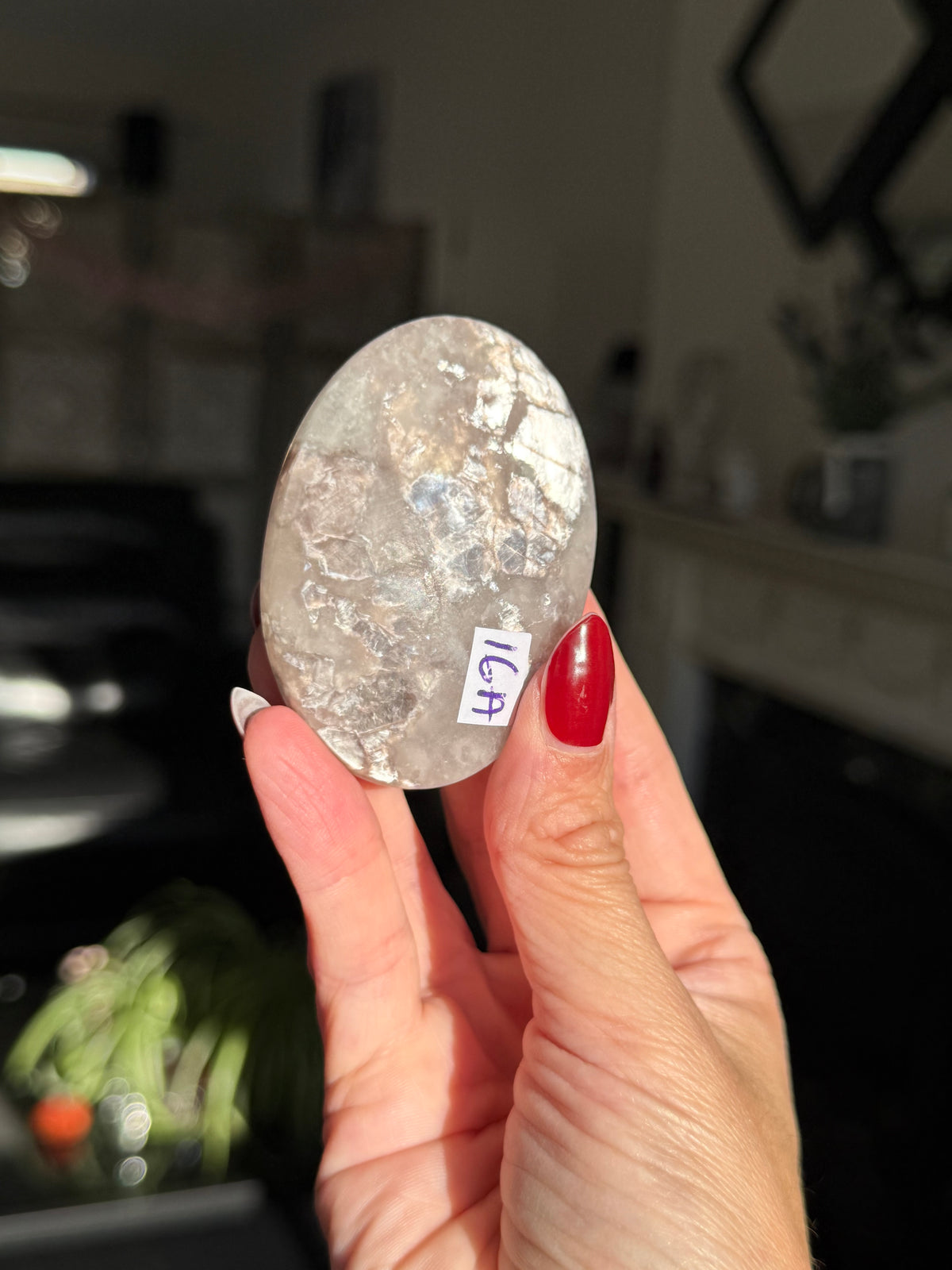 Gem Lepidolite Palm