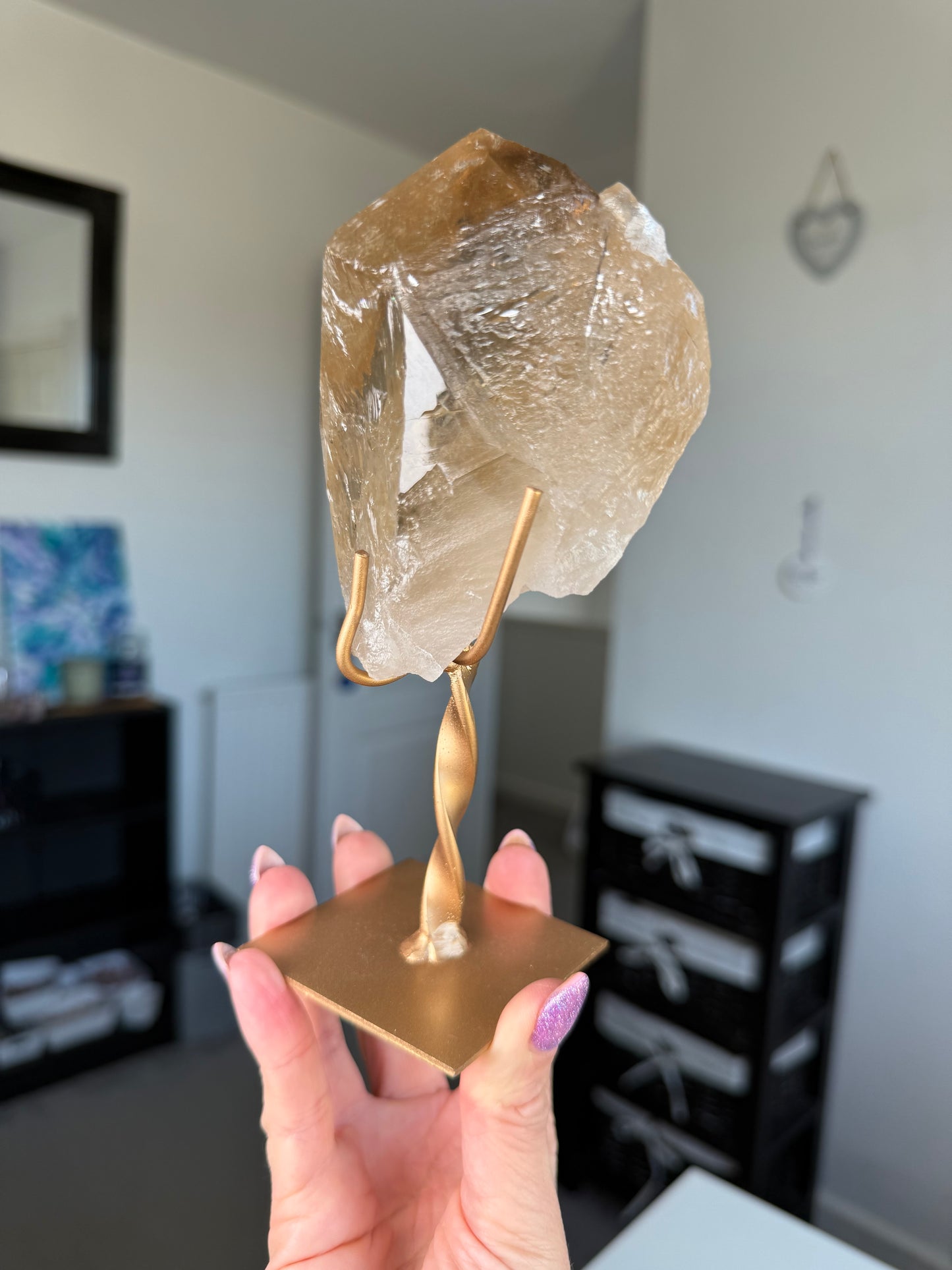 Natural Unpolished Citrine On Stand