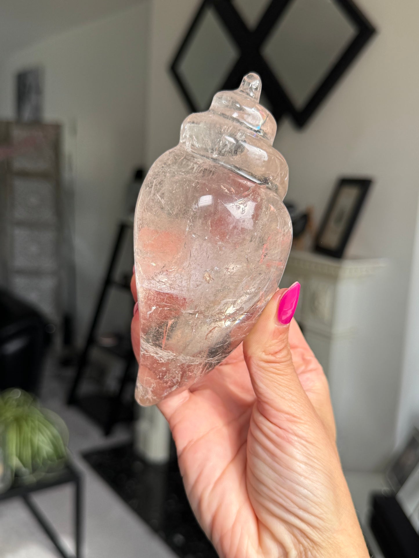 Master Carved Smokey Quartz Shell