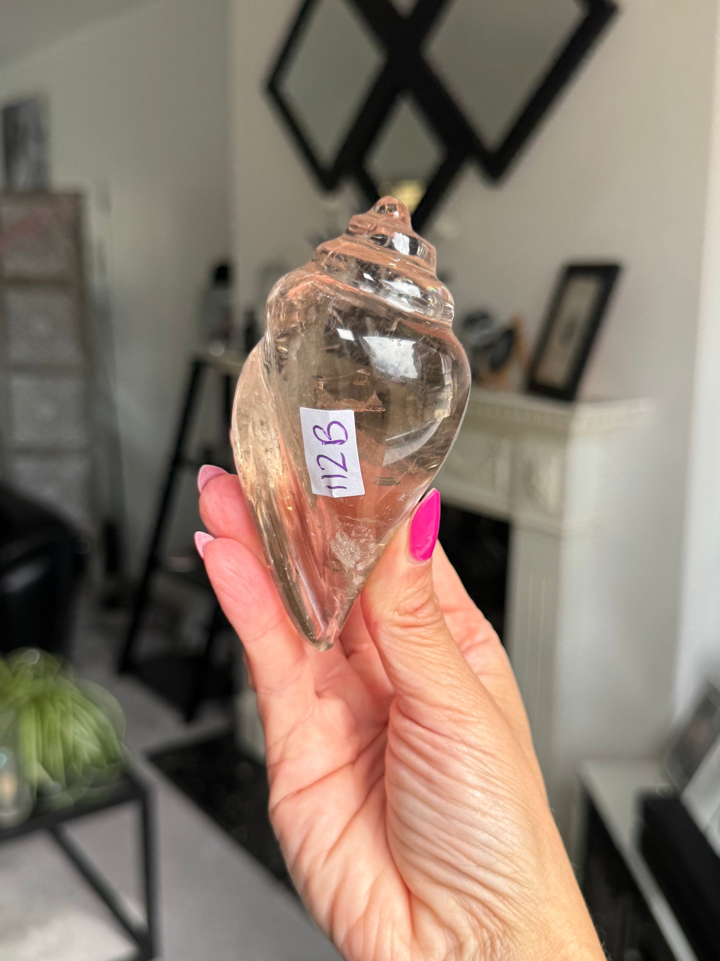 Master Carved Smokey Quartz Shell
