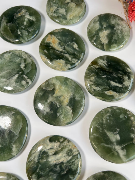 Grape Serpentine Palm Stones