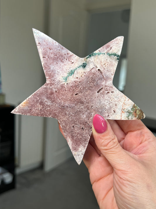 Pink Amethyst Star With Stand