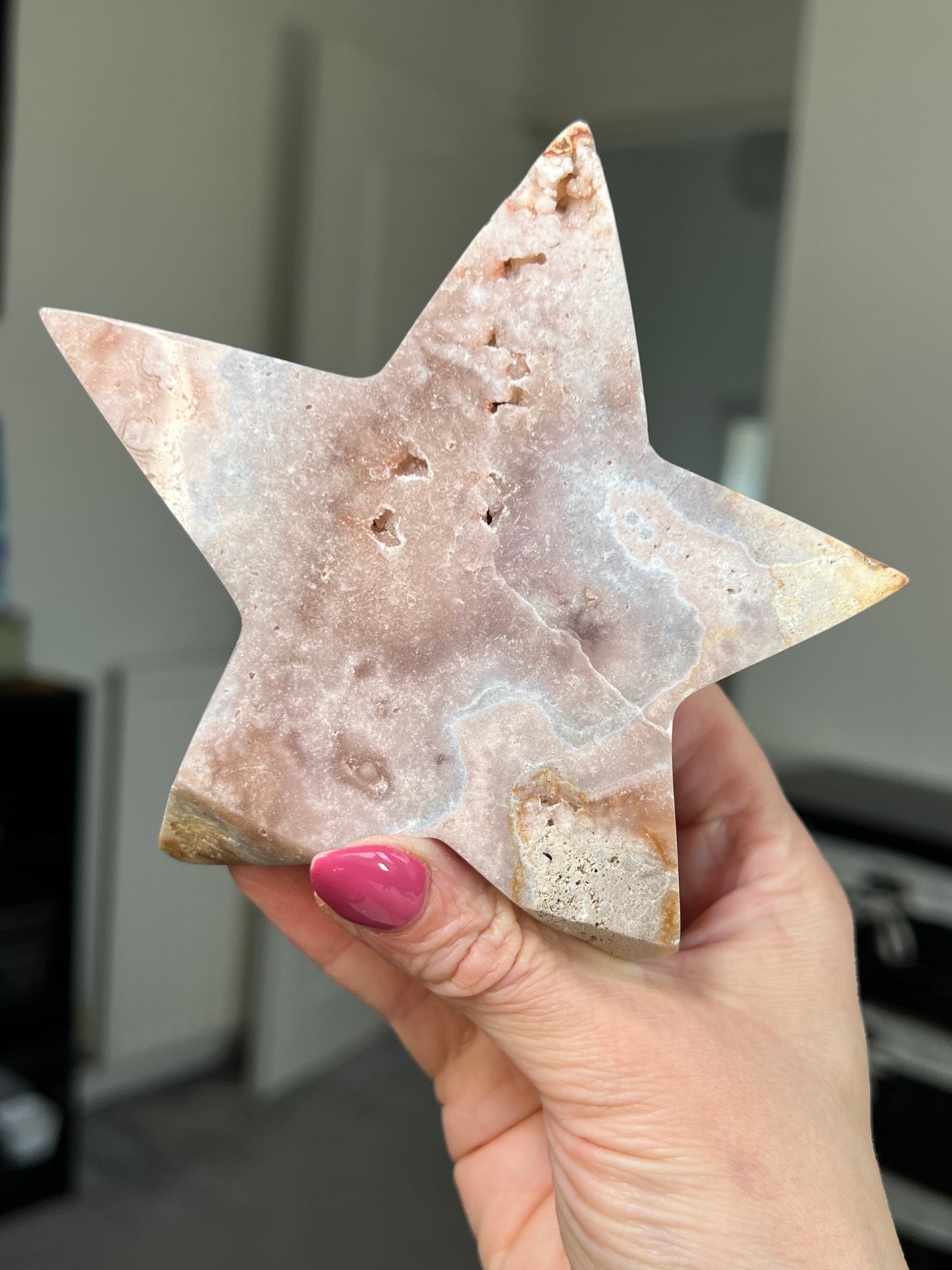 Pink Amethyst Star With Stand