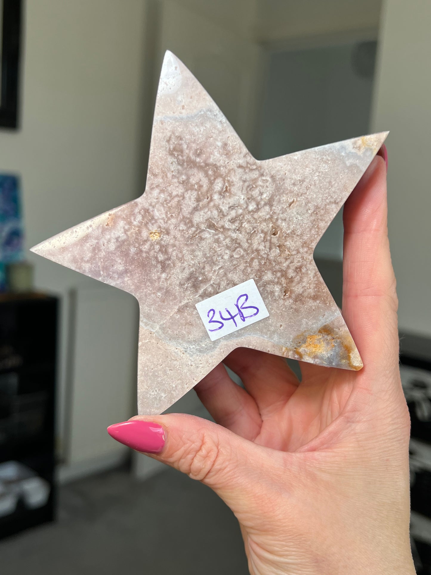 Pink Amethyst Star With Stand