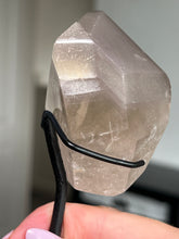 Load image into Gallery viewer, Smokey Quartz Pink Lithium Freeform On Stand With Rutile!
