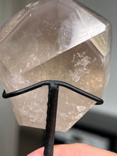 Load image into Gallery viewer, Smokey Quartz Pink Lithium Freeform On Stand With Rutile!
