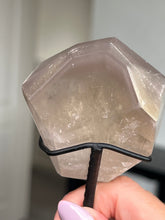 Load image into Gallery viewer, Smokey Quartz Pink Lithium Freeform On Stand With Rutile!
