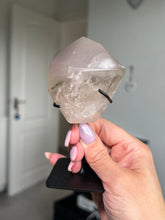 Load image into Gallery viewer, Smokey Quartz Pink Lithium Freeform On Stand With Rutile!
