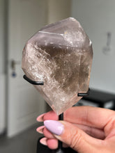 Load image into Gallery viewer, Smokey Quartz Pink Lithium Freeform On Stand ** Imperfect**
