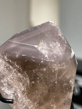 Load image into Gallery viewer, Smokey Quartz Pink Lithium Freeform On Stand ** Imperfect**
