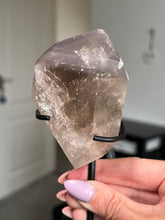 Load image into Gallery viewer, Smokey Quartz Pink Lithium Freeform On Stand ** Imperfect**
