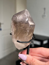 Load image into Gallery viewer, Smokey Quartz Pink Lithium Freeform On Stand ** Imperfect**
