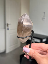 Load image into Gallery viewer, Smokey Quartz Pink Lithium Freeform On Stand ** Imperfect**
