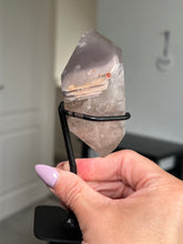 Load image into Gallery viewer, Smokey Quartz Pink Lithium Freeform On Stand ** Imperfect**
