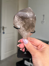 Load image into Gallery viewer, Smokey Quartz Pink Lithium Freeform On Stand ** Imperfect**
