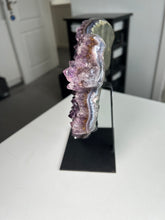 Load image into Gallery viewer, XL Brazilian Amethyst Wings On Custom Black Stand
