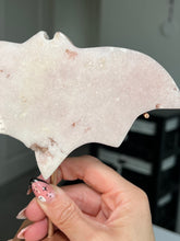 Load image into Gallery viewer, Pink Amethyst Bat On Custom Stand
