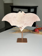 Load image into Gallery viewer, Pink Amethyst Bat On Custom Stand
