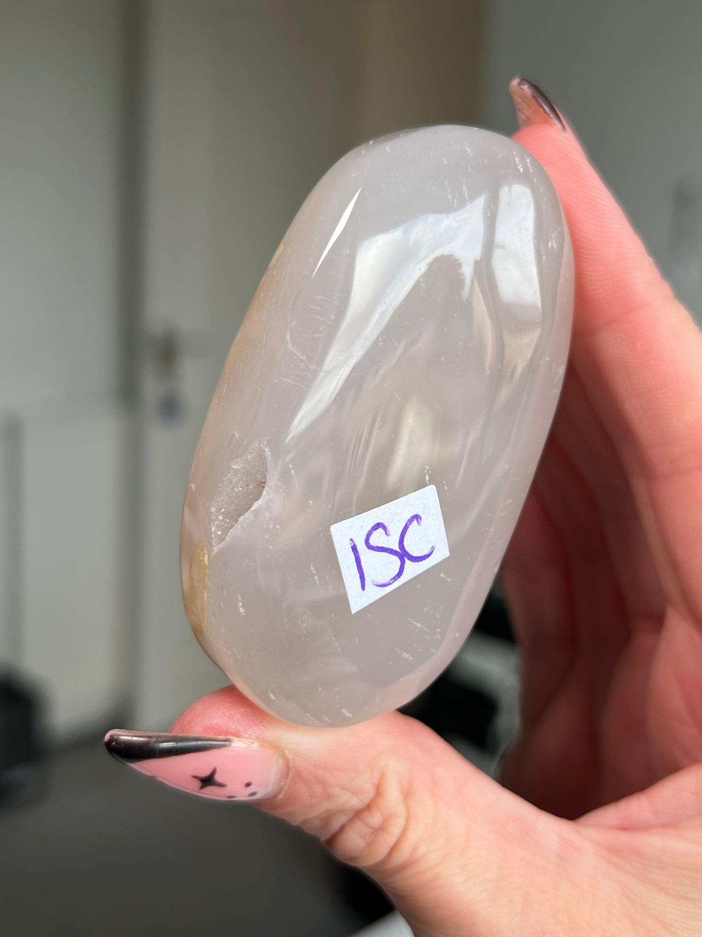 Flower Agate Palm Stone