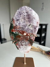 Load image into Gallery viewer, Pink Amethyst Freeform On Custom Gold Stand

