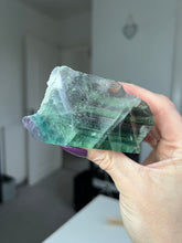 Load image into Gallery viewer, Part Raw Part Polished Fluorite Cut Base
