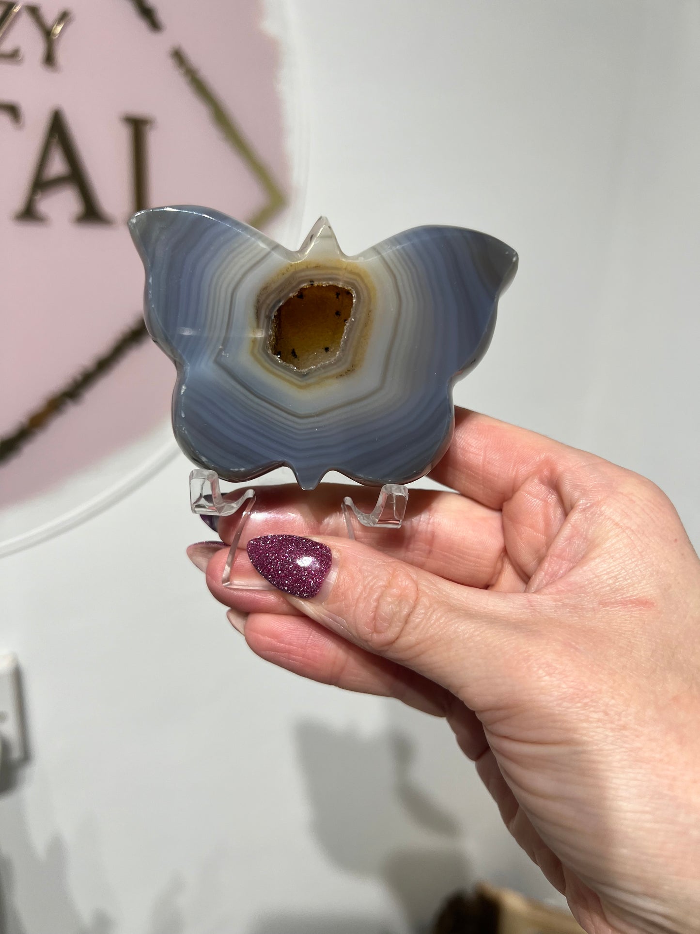 Agate Butterfly With Stand