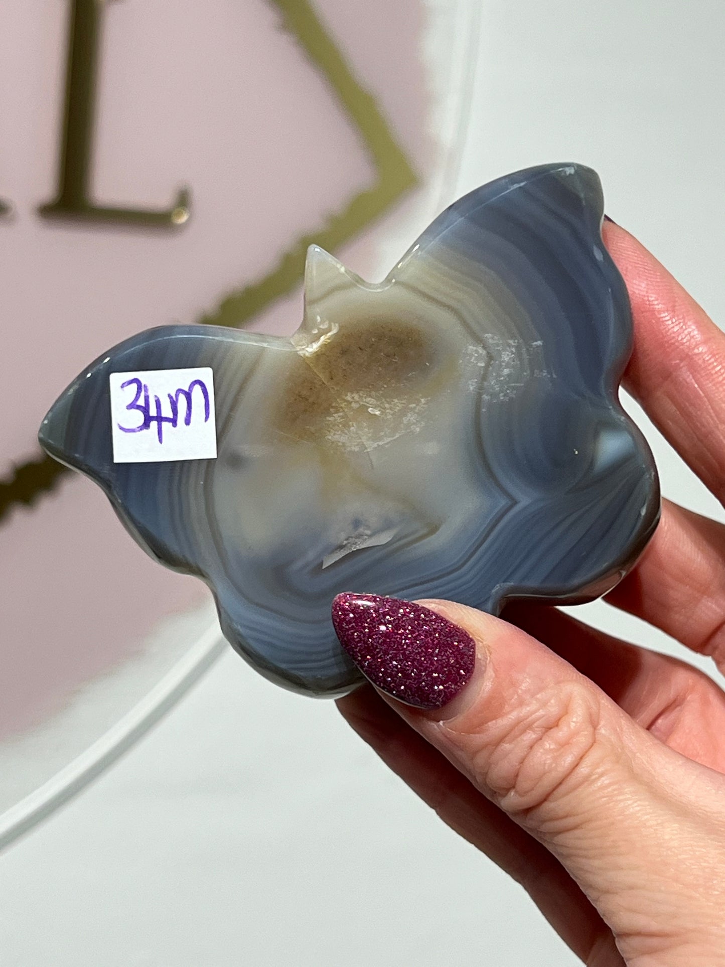 Agate Butterfly With Stand