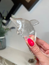 Load image into Gallery viewer, Hand Carved Clear Quartz Dolphin
