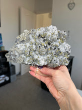 Load image into Gallery viewer, XL Bulgarian Chalcopyrite, Quartz + Sphalerite Piece With Stand
