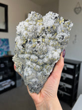 Load image into Gallery viewer, XL Bulgarian Chalcopyrite, Quartz + Sphalerite Piece With Stand
