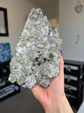 Load image into Gallery viewer, XL Bulgarian Chalcopyrite, Quartz + Sphalerite Piece With Stand
