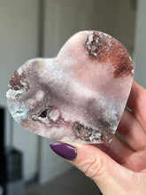 Load image into Gallery viewer, Pink Amethyst Self Standing Heart
