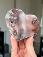 Load image into Gallery viewer, Pink Amethyst Self Standing Heart
